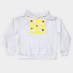 Boer Goats Pattern Yellow Kids Hoodie